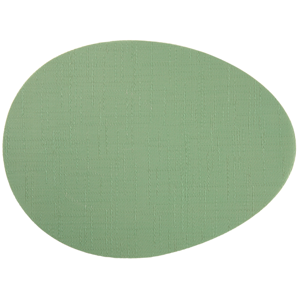 Set de table arrondi, coloris vert basilic - L.45xl.35cm