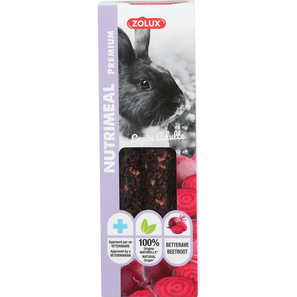 Friandises pour lapin, stick Nutrimeal premium betterave x2