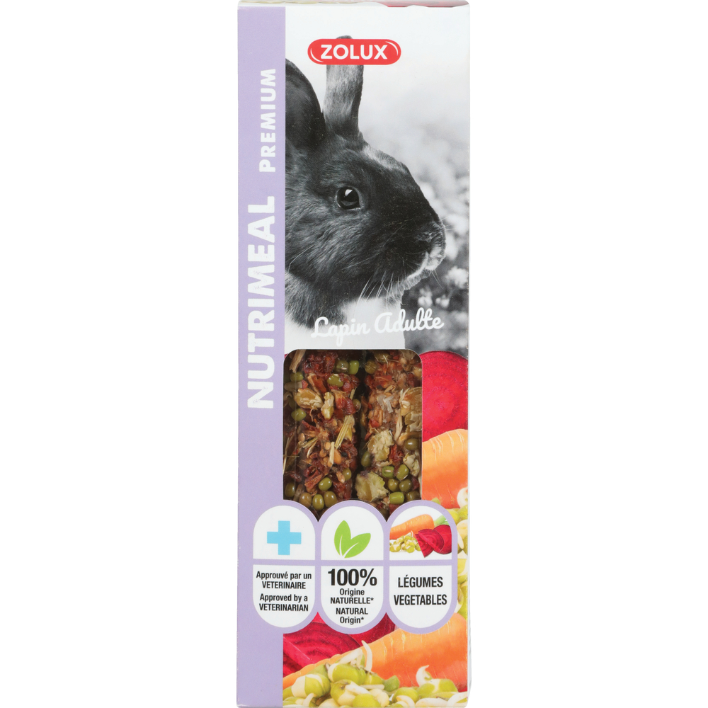 Friandises pour lapin, stick Nutrimeal premium légumes x2