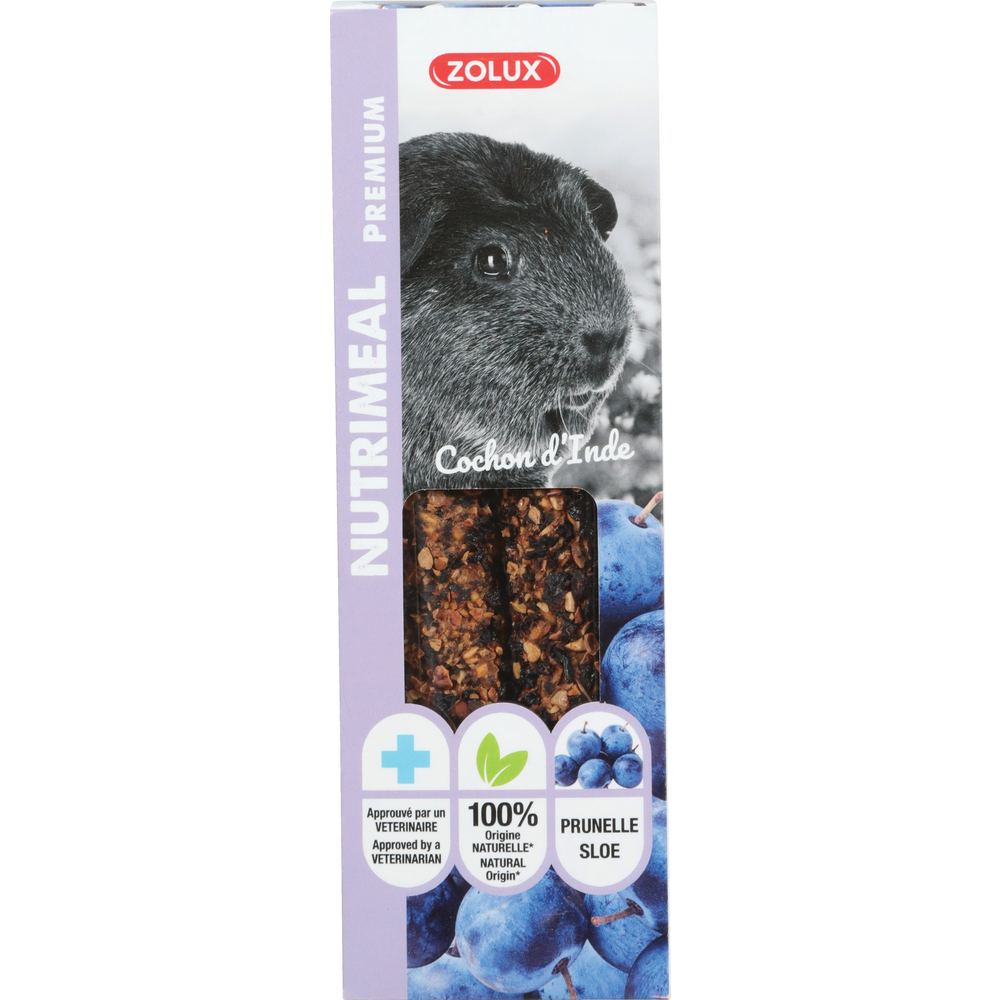 Friandises pour cochon d'inde, stick Nutrimeal premium prunelle x2