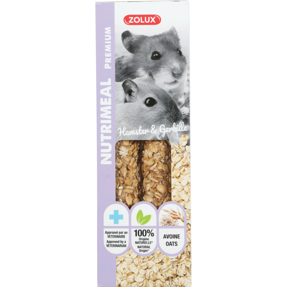 Friandises pour gerbille et hamster, stick Nutrimeal premium avoine x2