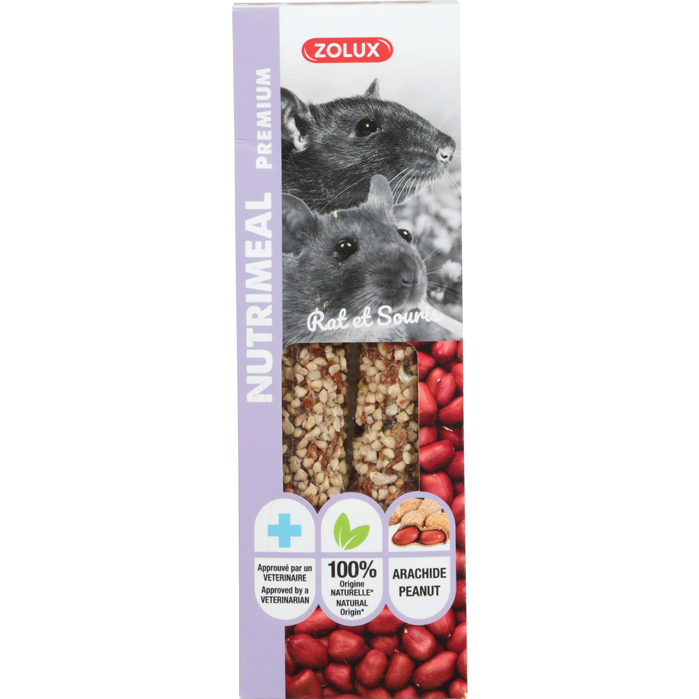 Friandises pour ratet souris, stick Nutrimeal premium arachide x2