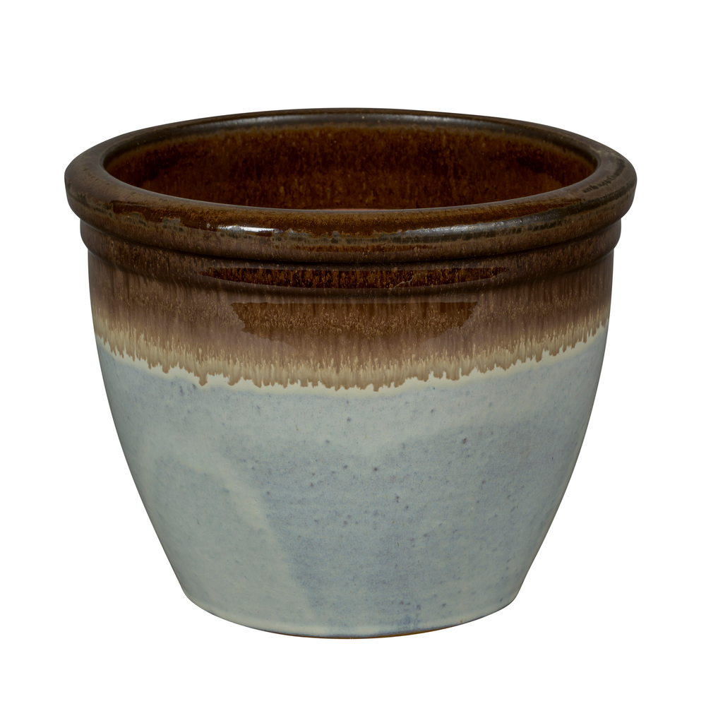 Pot Bicolo, coloris blanc marron D29xH23cm