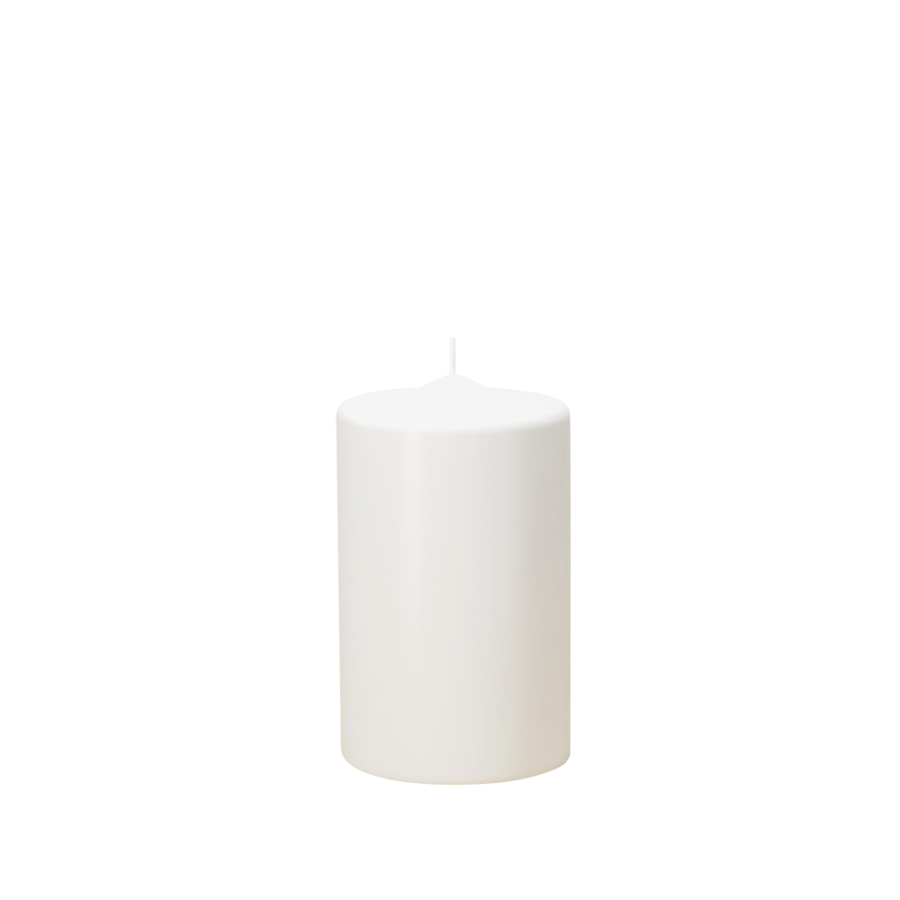 Bougie cylindrique, coloris blanc - H.10xD.6cm