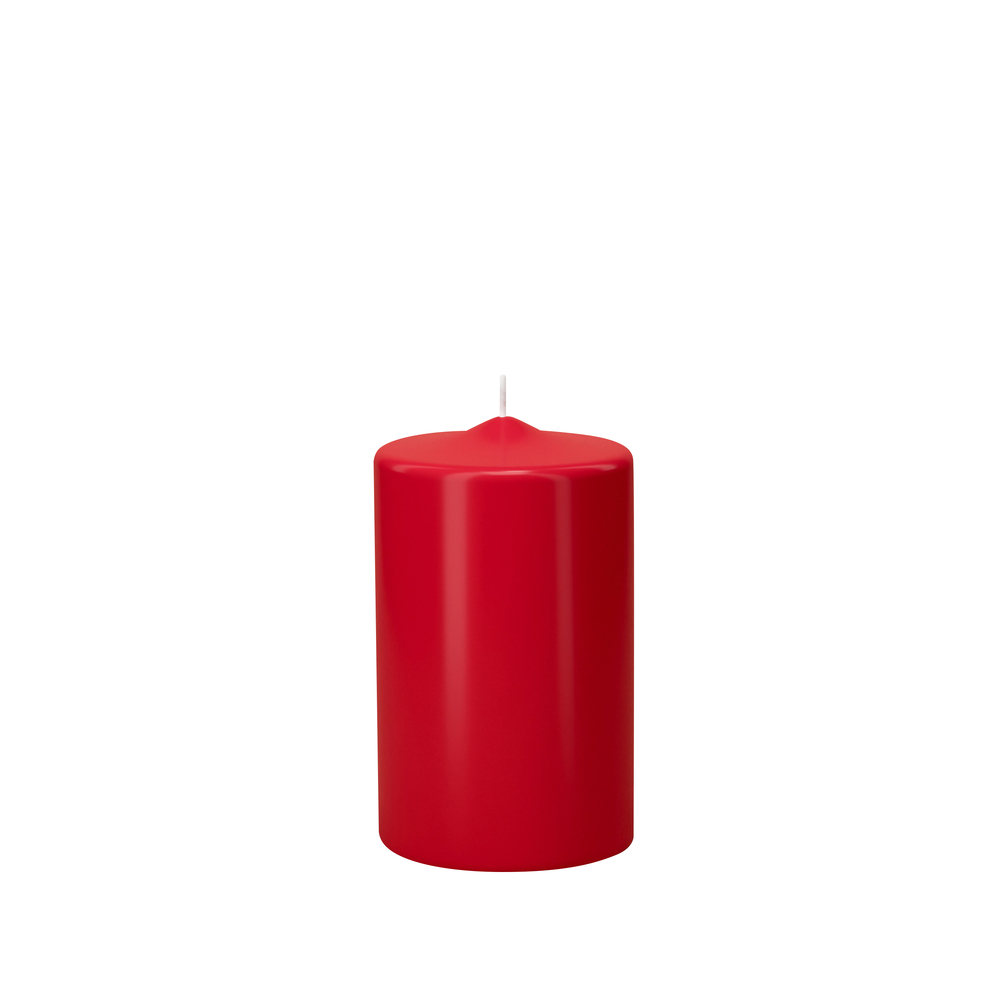 Bougie cylindrique, coloris rouge - H.10xD.6cm