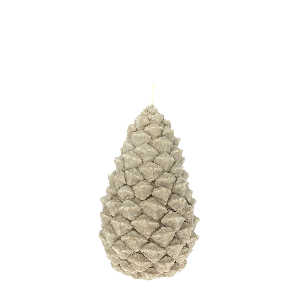 Bougie parfum pomme de pin, coloris beige - H.13xD.8cm