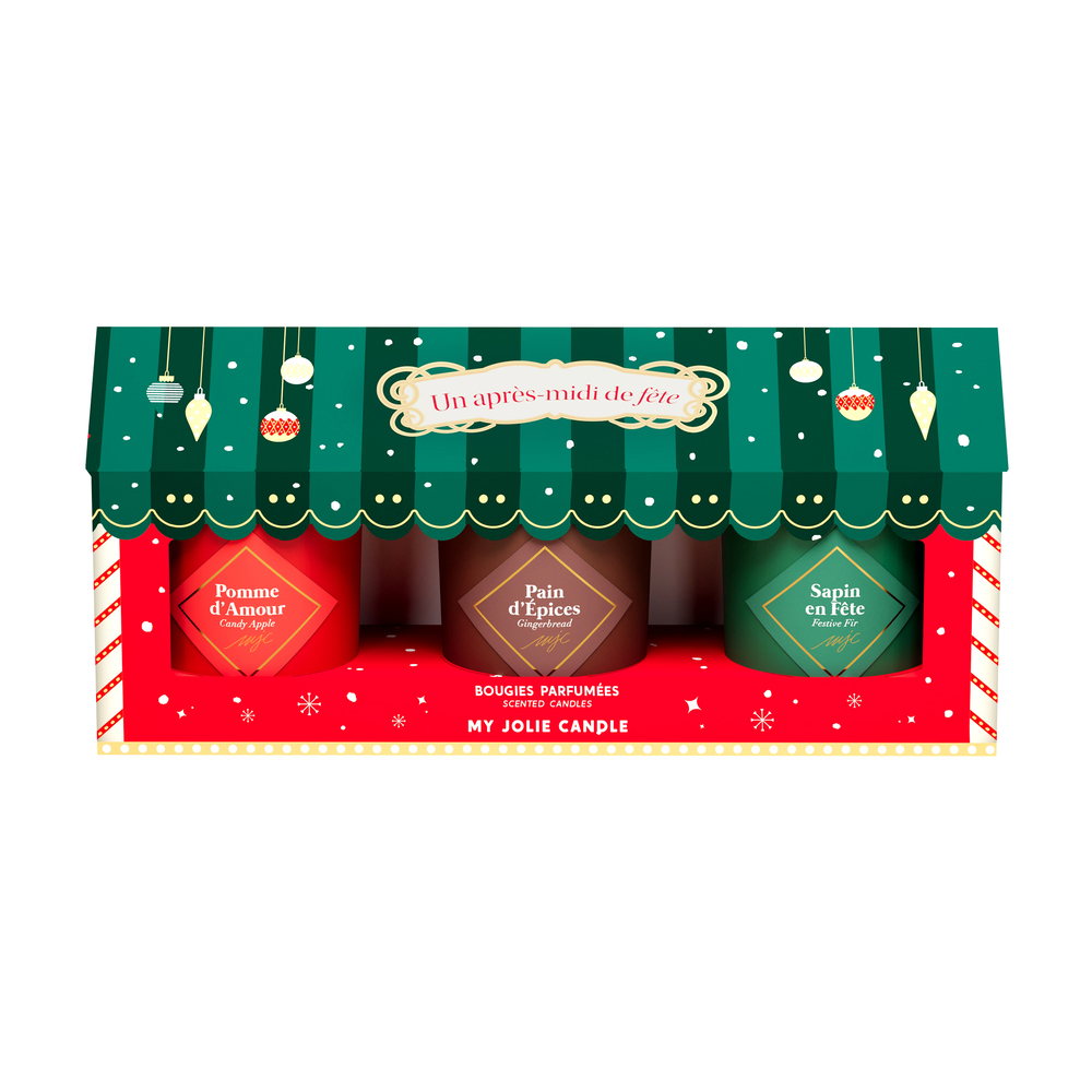 Coffret trio de bougies 'Un après-midi de fête' - 3x75g