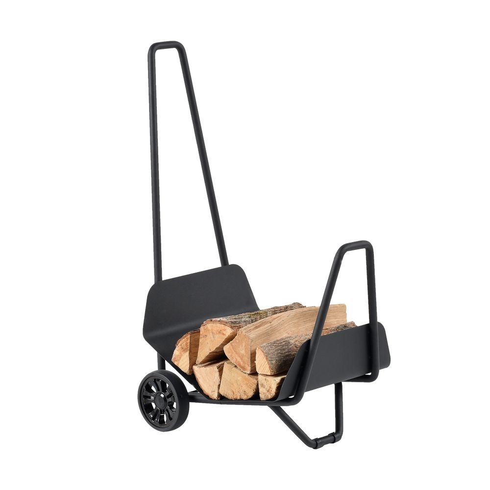 Chariot à bois 'Trotty', coloris noir