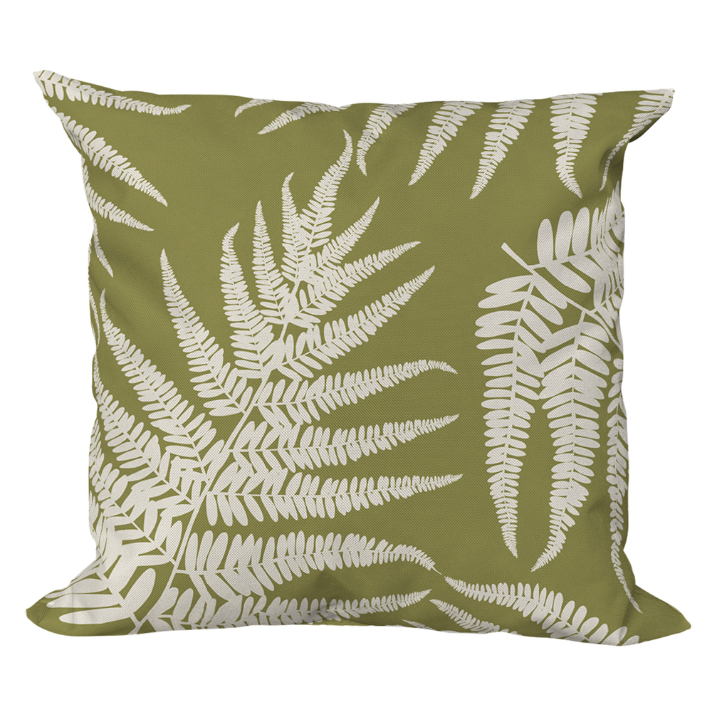 Coussin d'extérieur déco 'Fougère', coloris vert - 40x40cm
