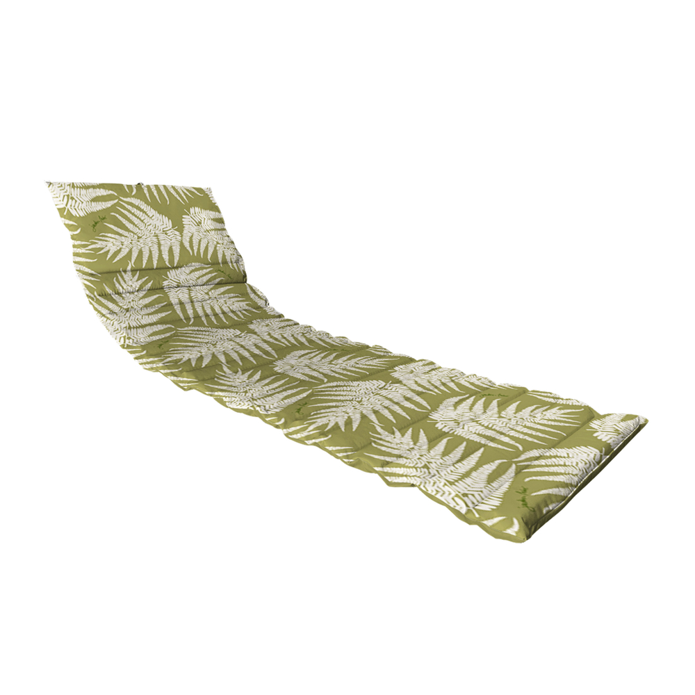 Coussin bain de soleil 'Ondulo Fougère', coloris vert - L.174cm