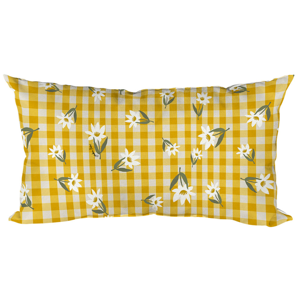 Coussin motif Clémentine, coloris jaune - 50x30cm