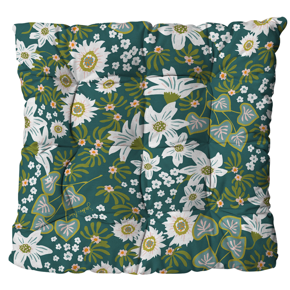 Assise fauteuil de jardin 'Elegantes', motif floral - 46x46cm