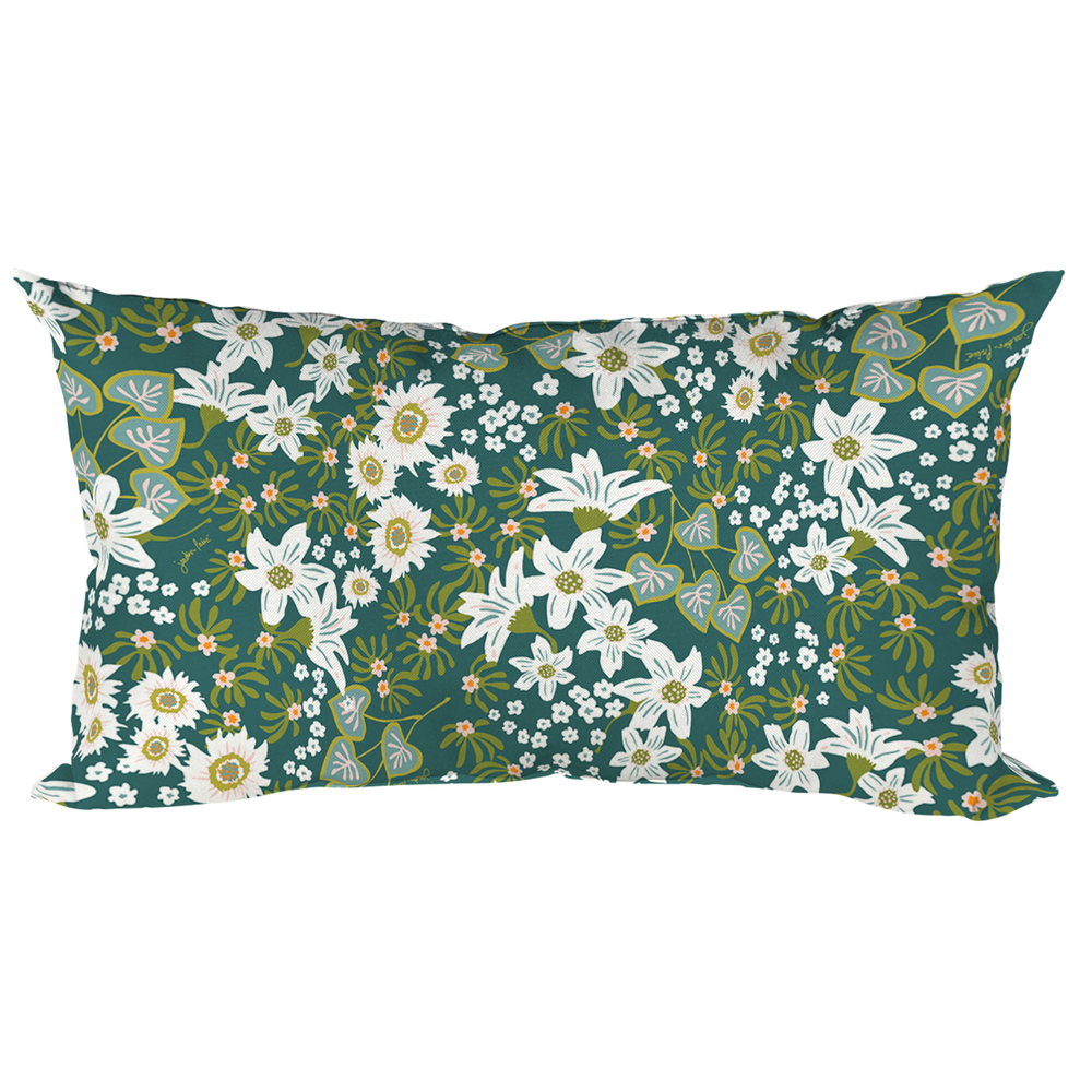 Coussin d'extérieur déco 'Elegantes', motif floral - 50x30cm