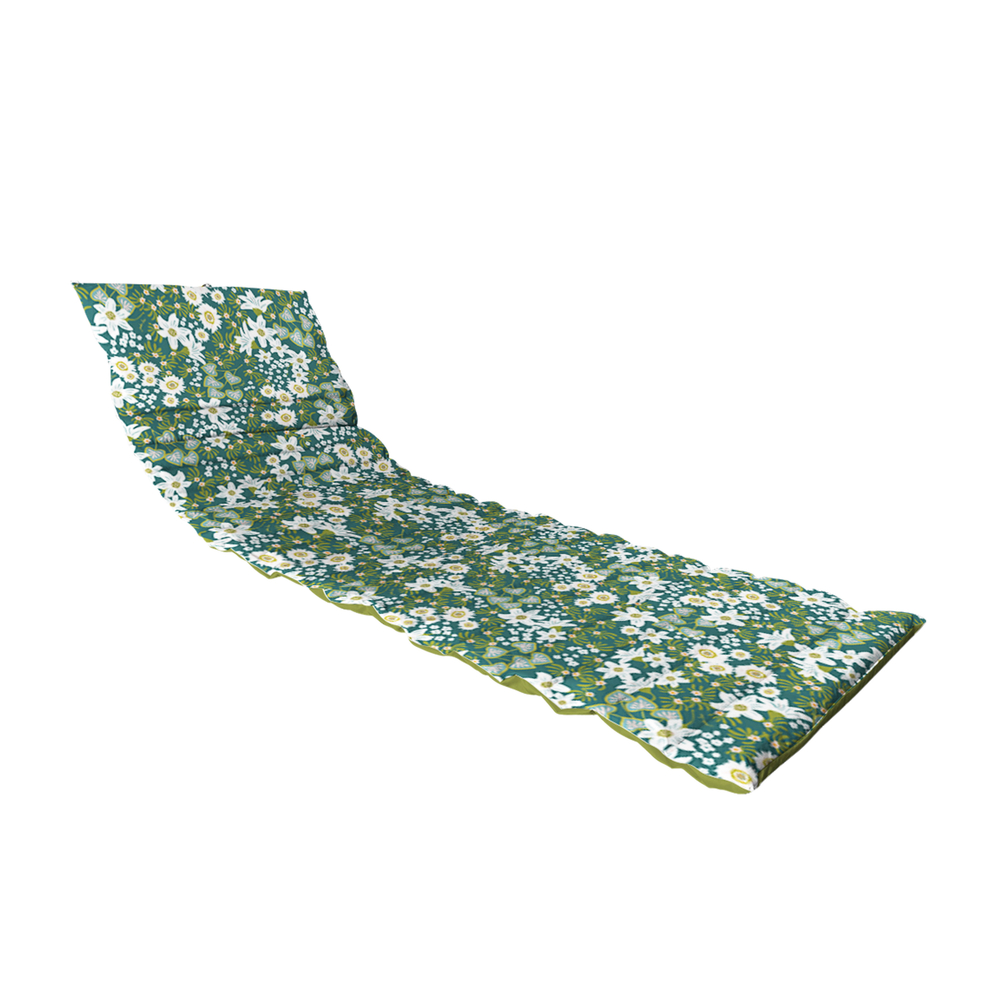 Coussin bain de soleil 'Ondulo Elegantes', motif floral - L.174cm