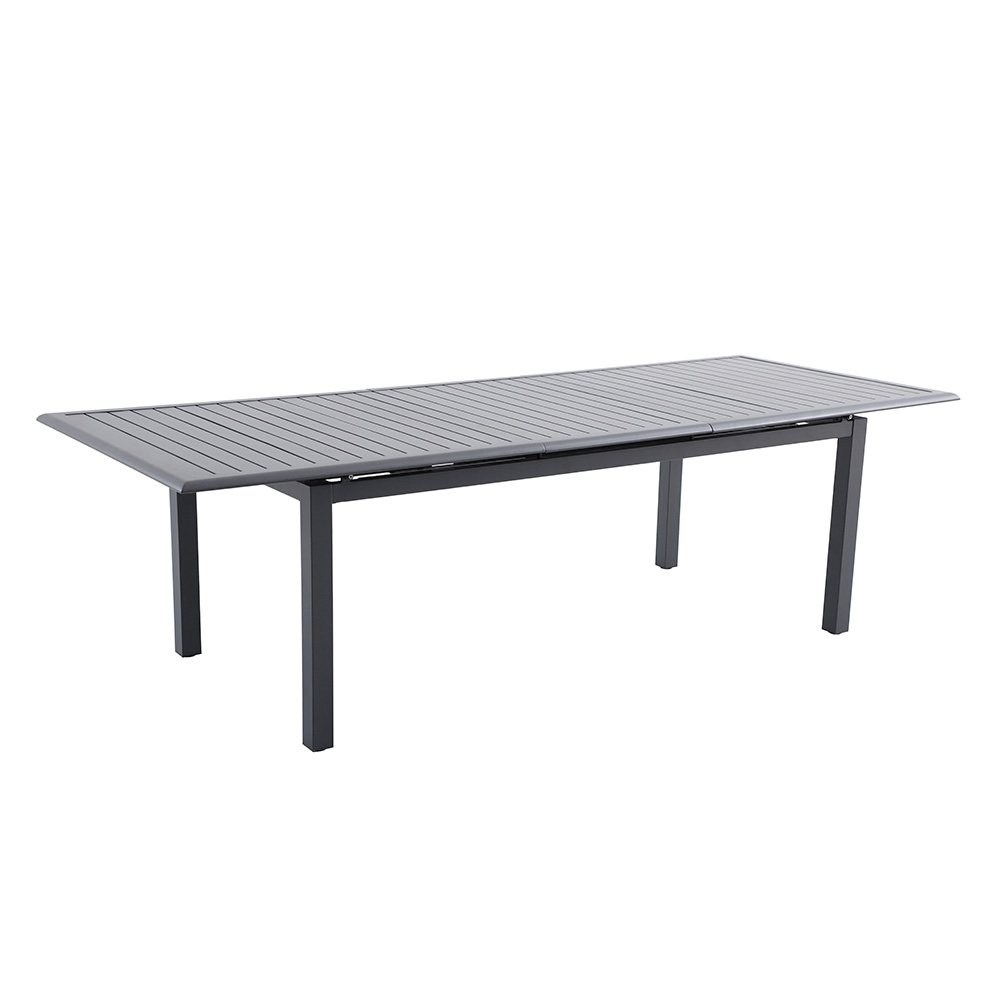 Table de jardin extensible ARIA, anthracite - 204/262,5x100x76cm
