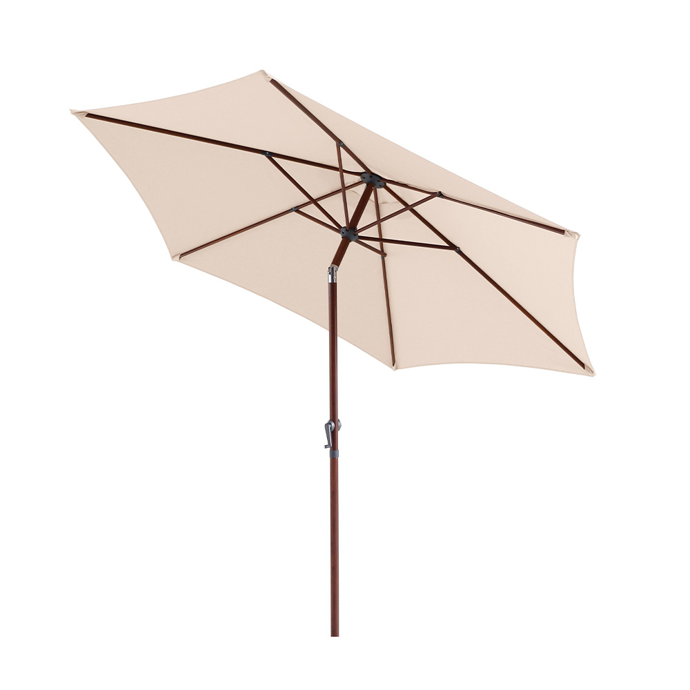 Parasol Léo, coloris acajou/écru - D270cm