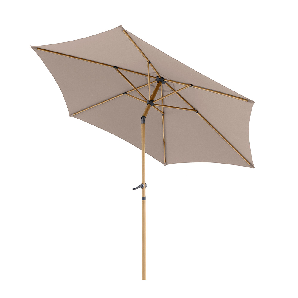 Parasol Léo, coloris bambou/taupe - D270cm