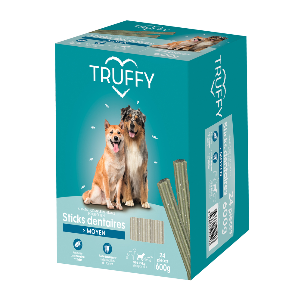 Sticks dentaires 'Moyen' pour chien de 10 à 25kg - 24 pièces