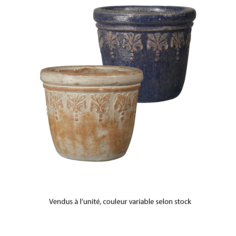 Pot Bridgerton, terre cuite émaillée artisanale, coloris marron D.43cm