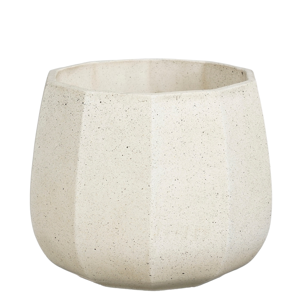 Cache-pot Lennart, coloris crème - H.16,5xD.20,5cm