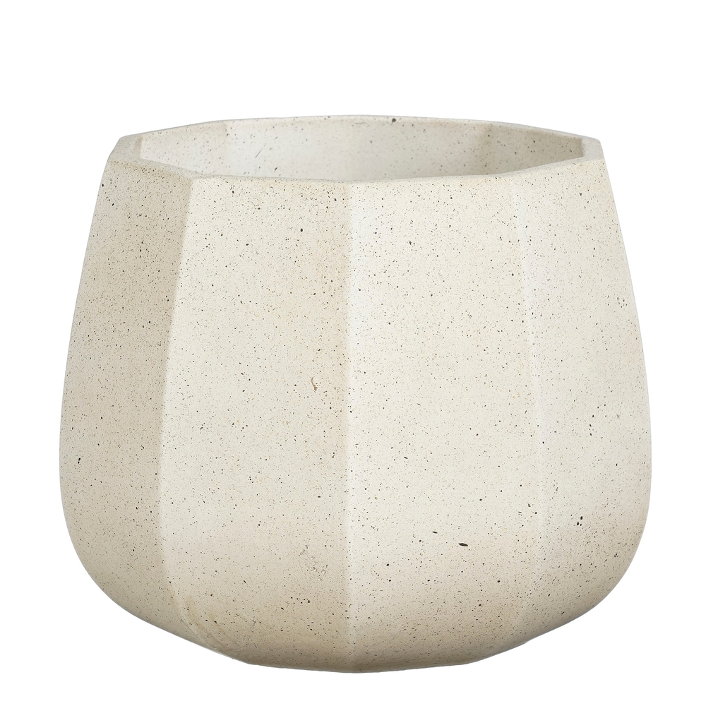 Cache-pot Lennart, coloris crème - H.18,5xD.23,5cm