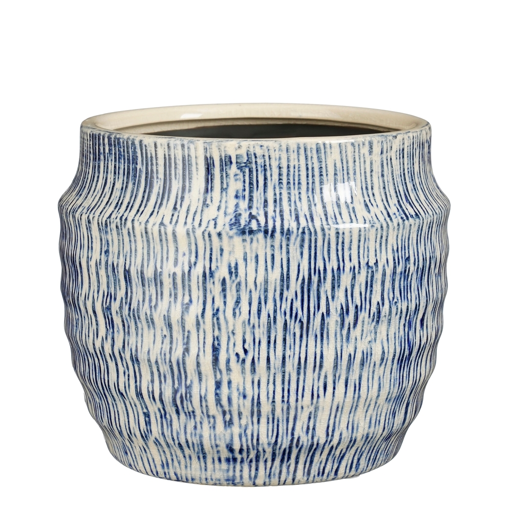 Cache-pot Martha bleu H.15,5xD.17cm