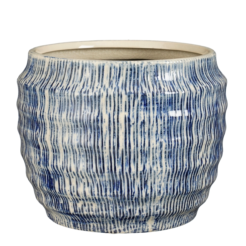 Cache-pot Martha bleu H.15,5xD.19cm