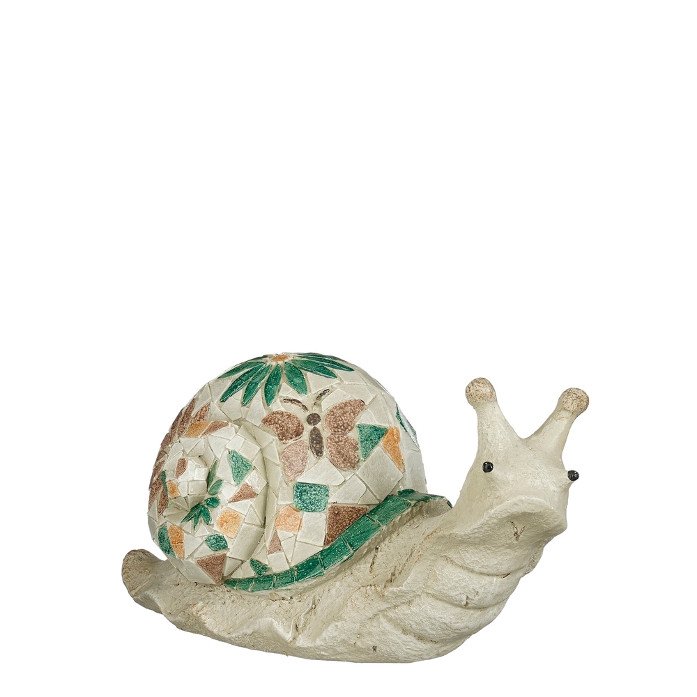 Escargot vert avec mosaïque - H.20cm