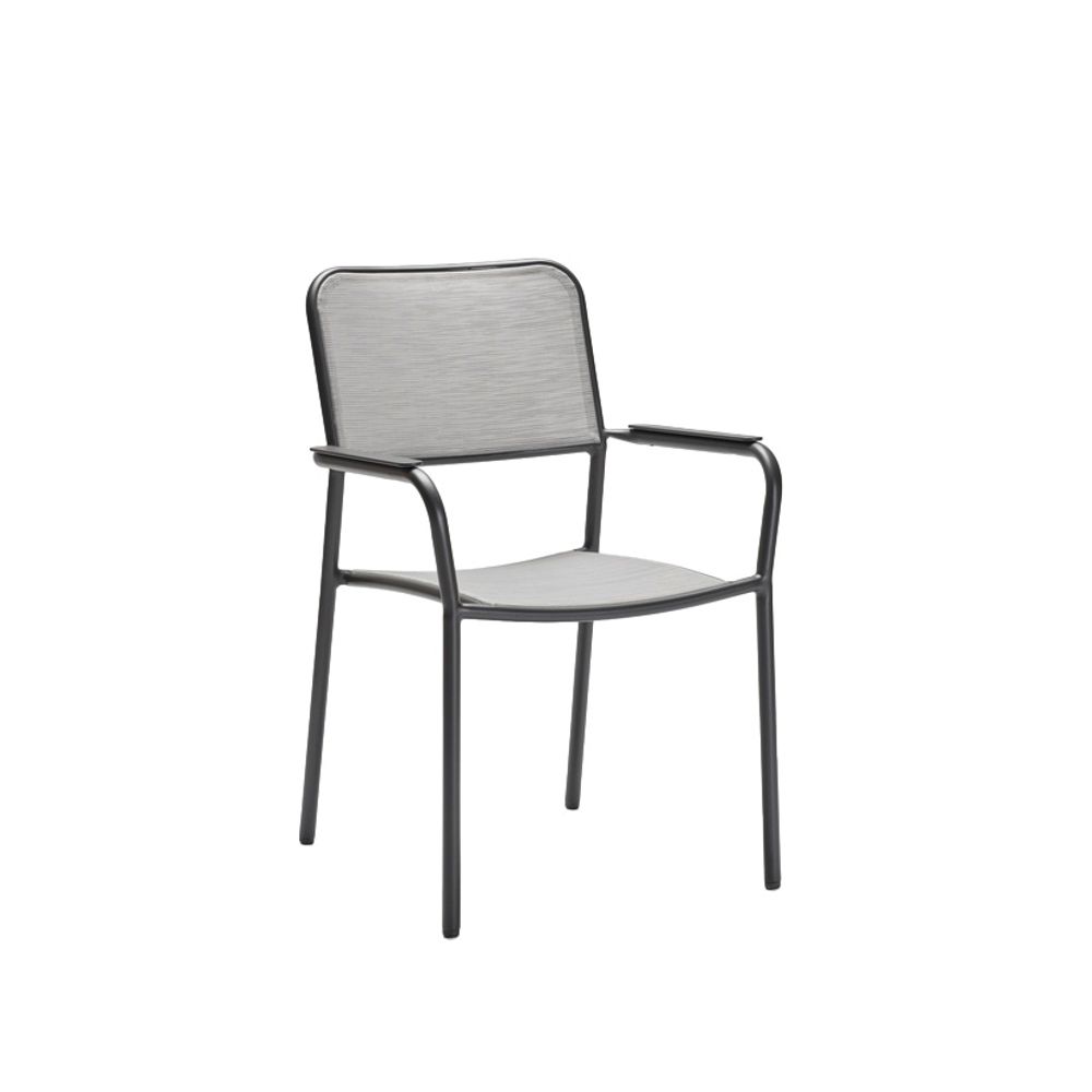 Chaise Joris, en aluminium - coloris anthracite mat
