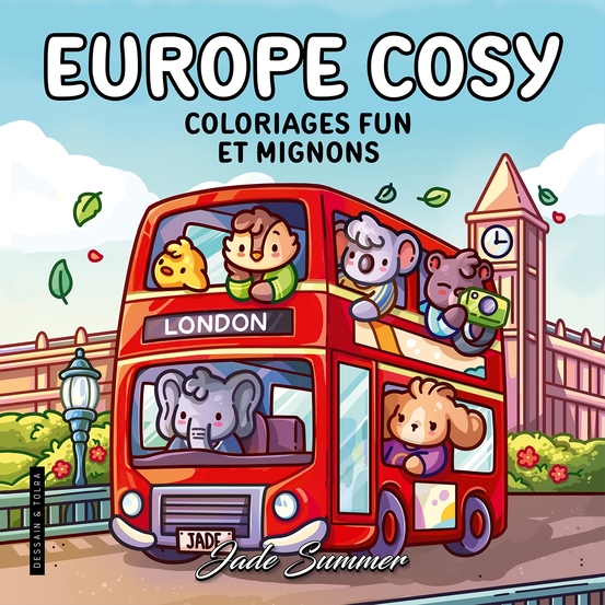 Livre de coloriage mignon 'Europe Cosy' - 40 illustrations
