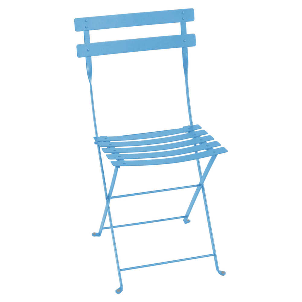Chaise Bistro pliante, coloris bleu maya - L.50cm