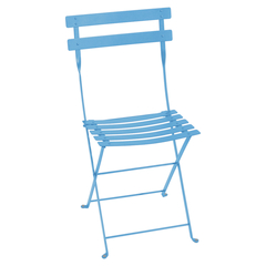 Chaise Bistro pliante, coloris bleu maya - L.50cm