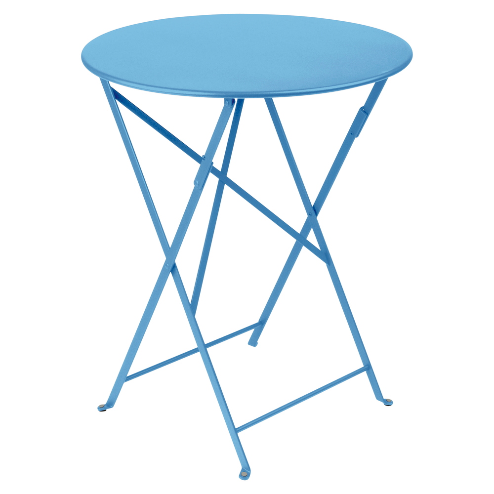 Table Bistro pliable, coloris bleu maya - D.60cm