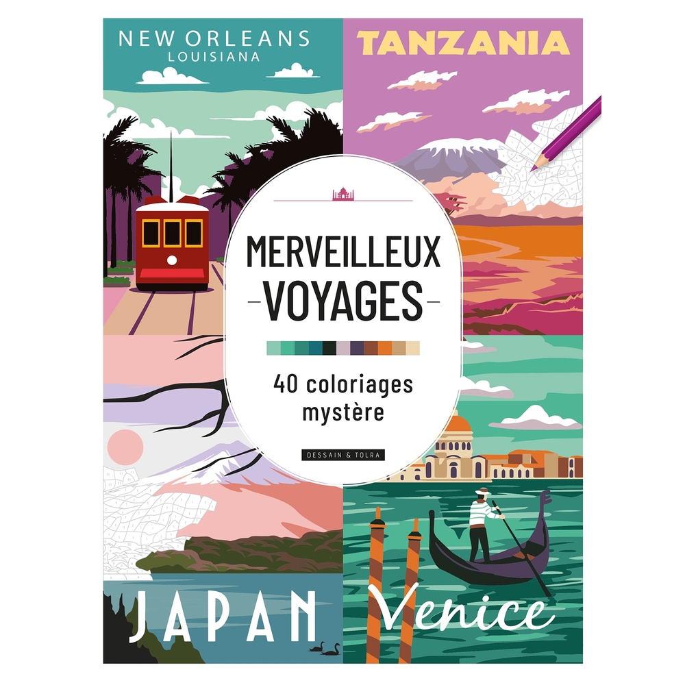 40 coloriages mystères 'Merveilleux voyages'