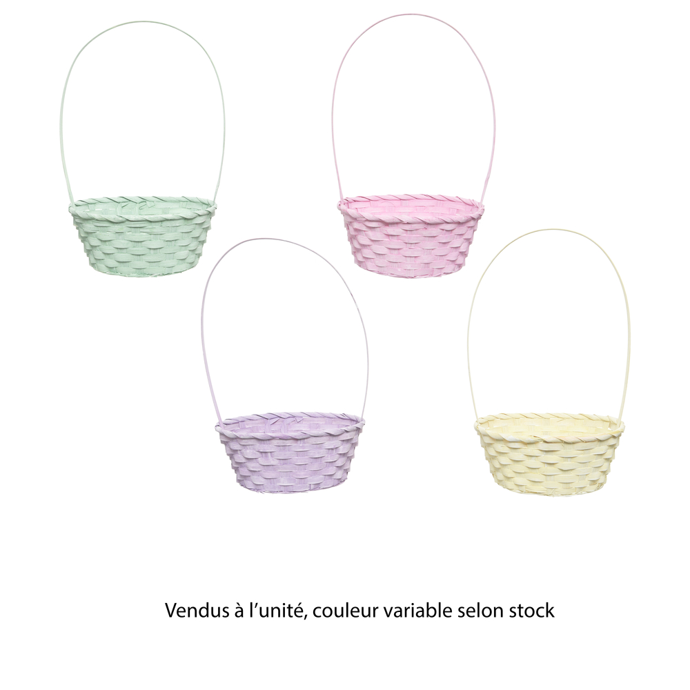 Panier en bambou, coloris variables - H.38,5cm