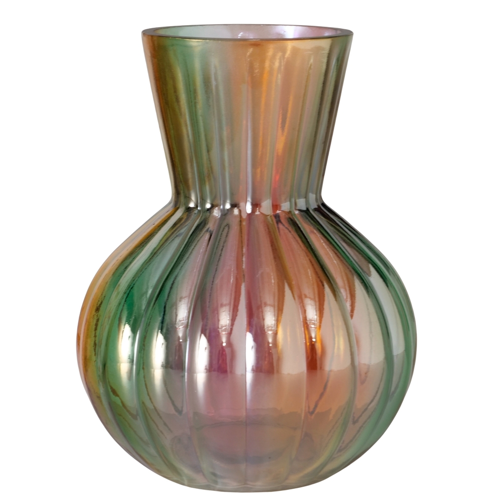 Vase 'Rainbow' en verre laqué, coloris mixte - H.17cm