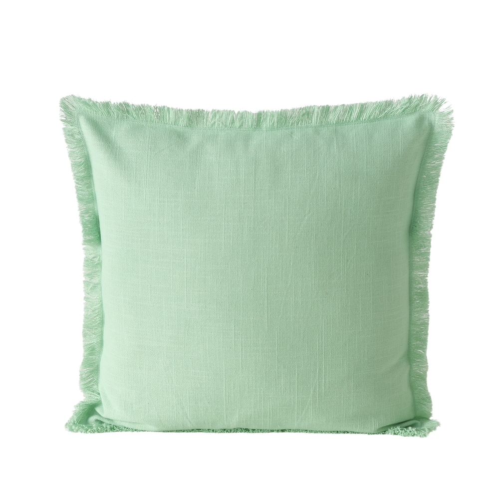 Coussin 'Lenea' en coton, coloris vert clair - L.45xl.45cm