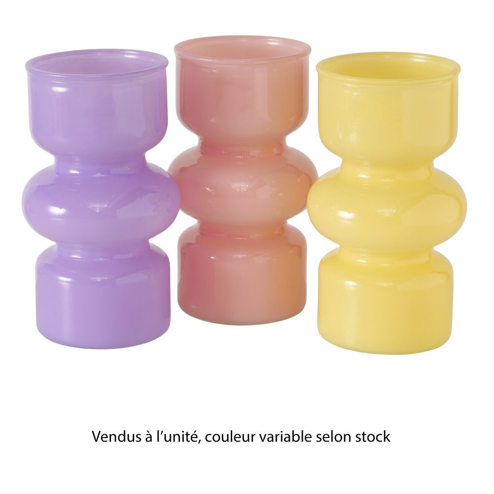 Vase en verre 'Maika', coloris variables - H.18cm