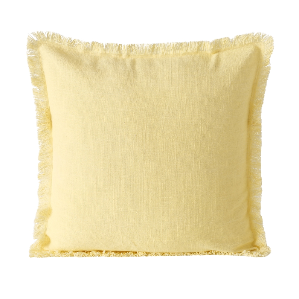 Coussin 'Lenea' en coton, coloris jaune clair - L.45xl.45cm