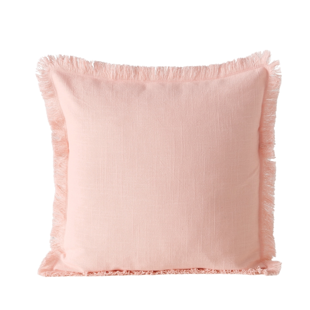 Coussin 'Lenea' en coton, coloris rose pâle - L.45xl.45cm