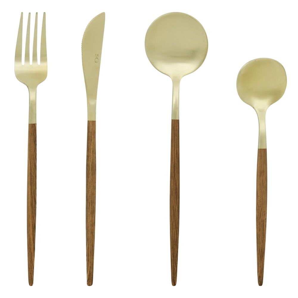Ménagère 24 pièces Ida inox et manches bois