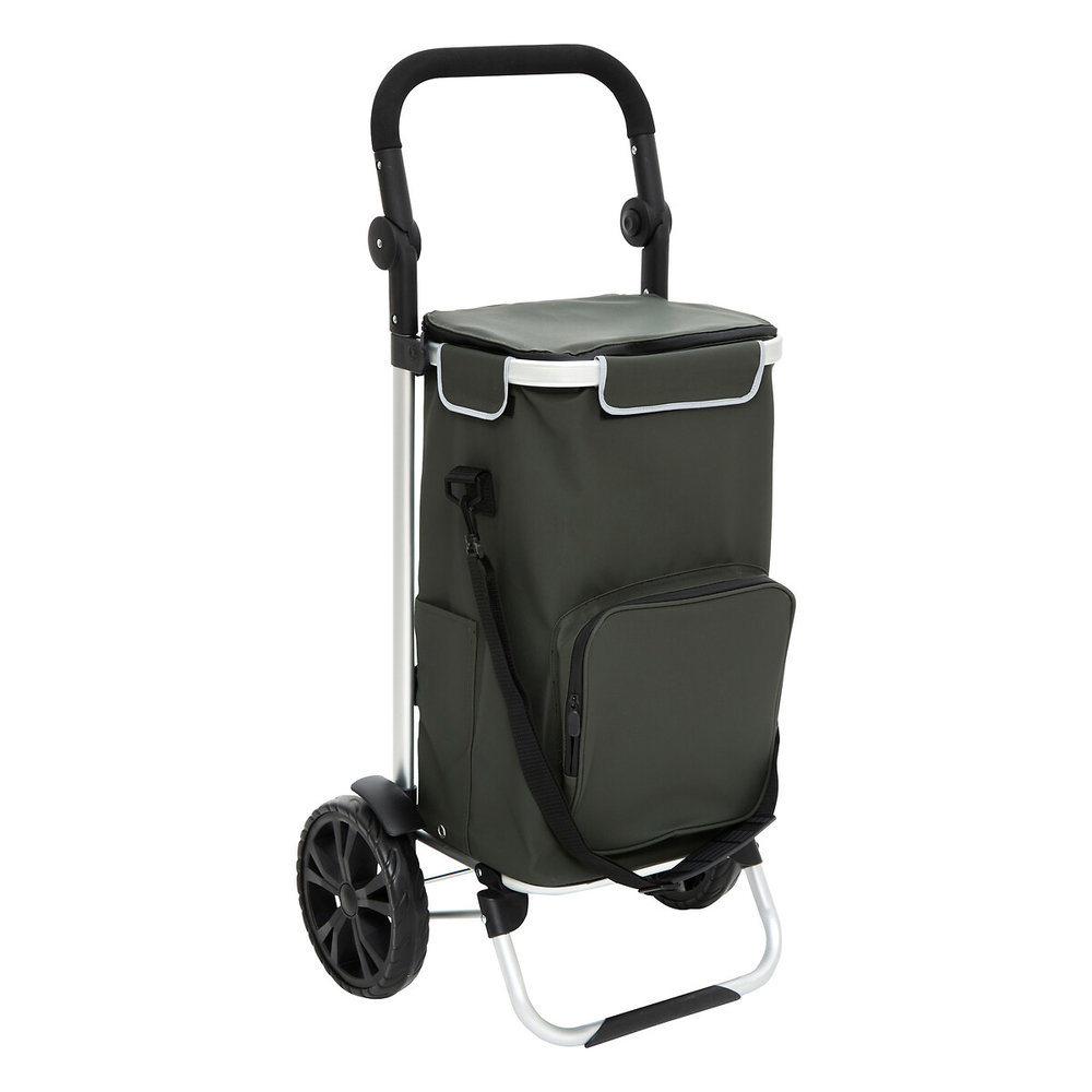 Chariot de marché 2 roues, coloris vert - H.97cm, 40L