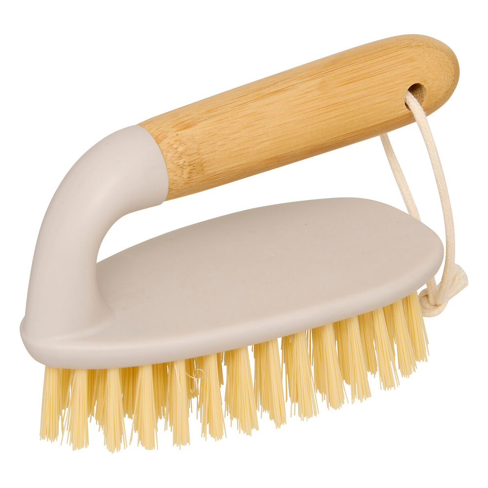 Brosse à récurer 'Wood & Clean' avec mancheen bambou - L.14,5 cm