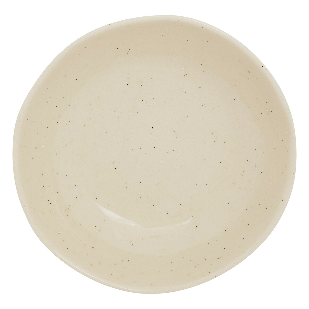 Assiette creuse 'Wonja' en faïence, coloris crème - D.19cm