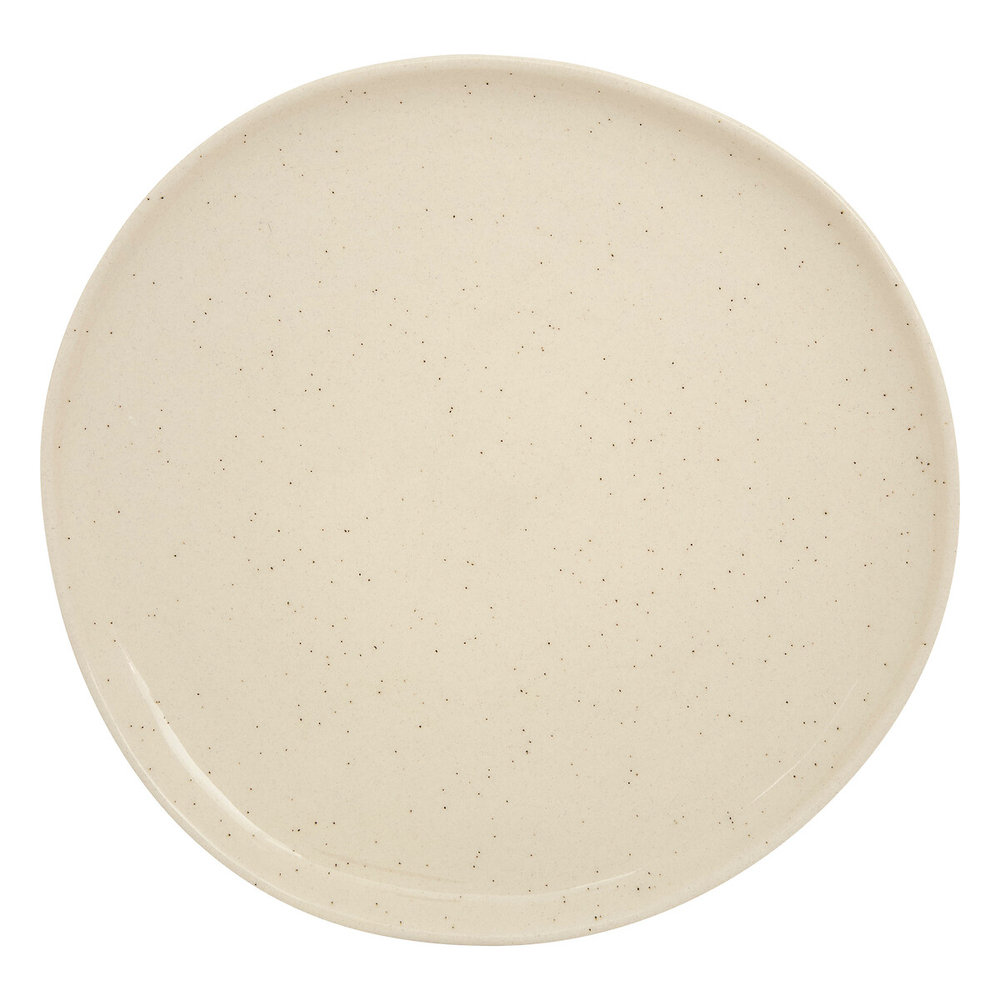 Assiette plate 'Wonja' en faïence, coloris crème - D.27cm