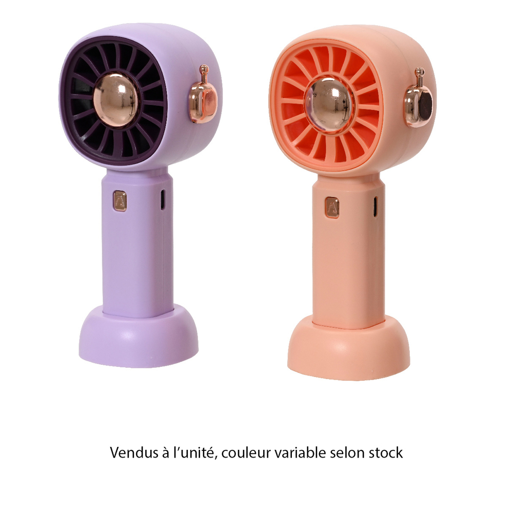 Ventilateur portable, coloris variables - H.15,5cm