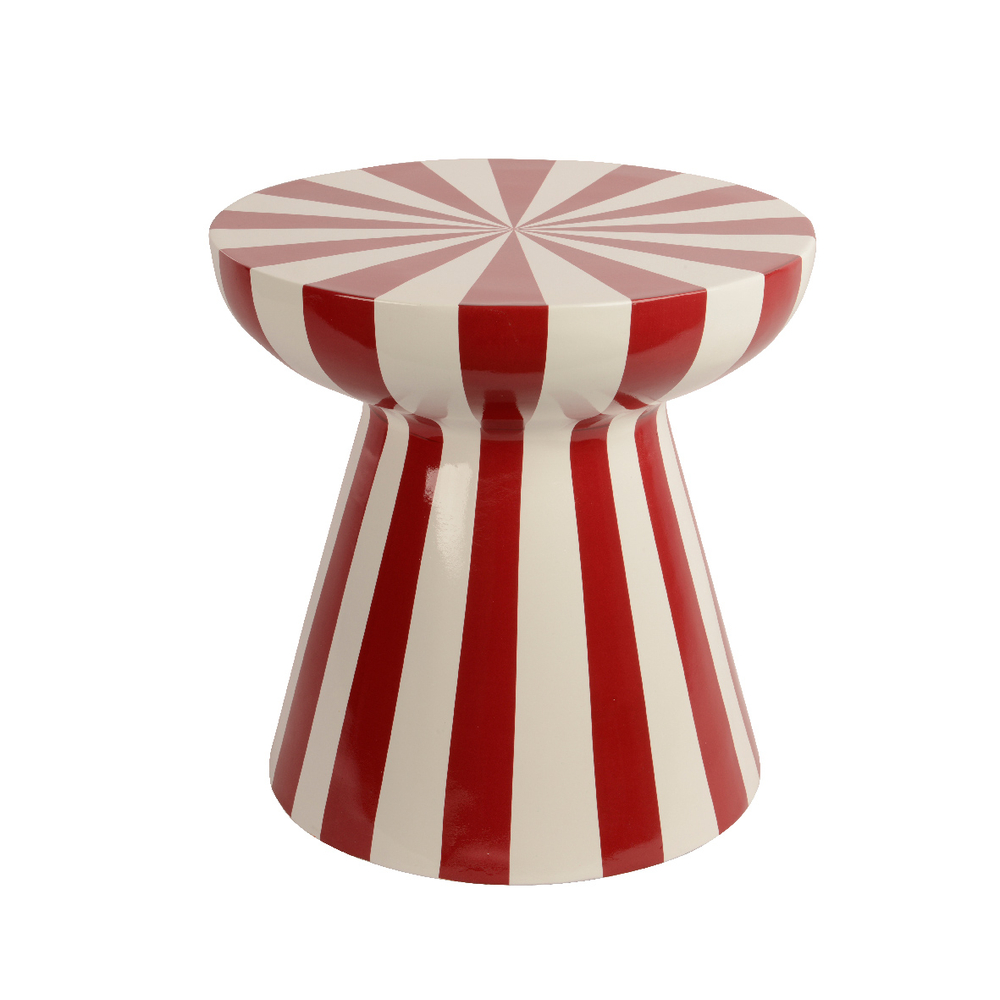 Table d'appoint rayée en magnésium, coloris mixte - D.40cm