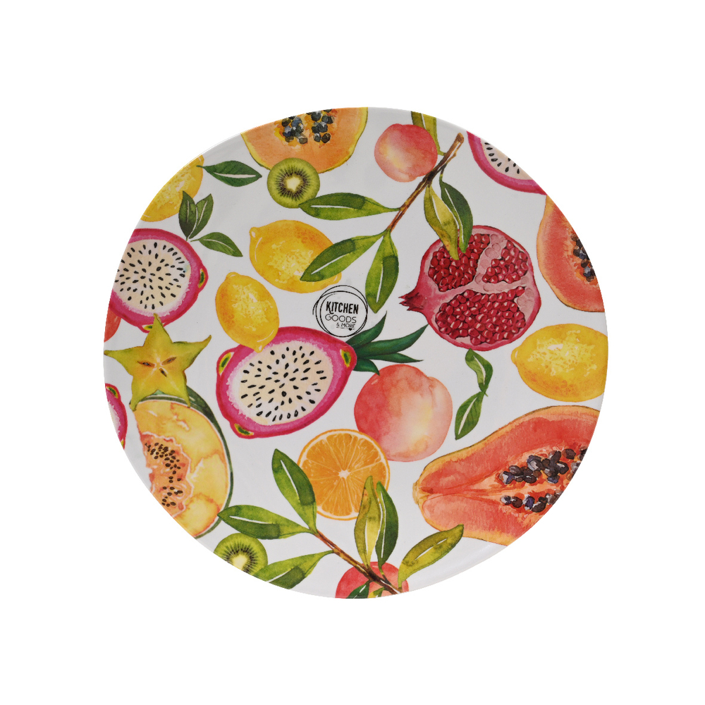 Assiette plate en mélamine, coloris mixte - D.26cm