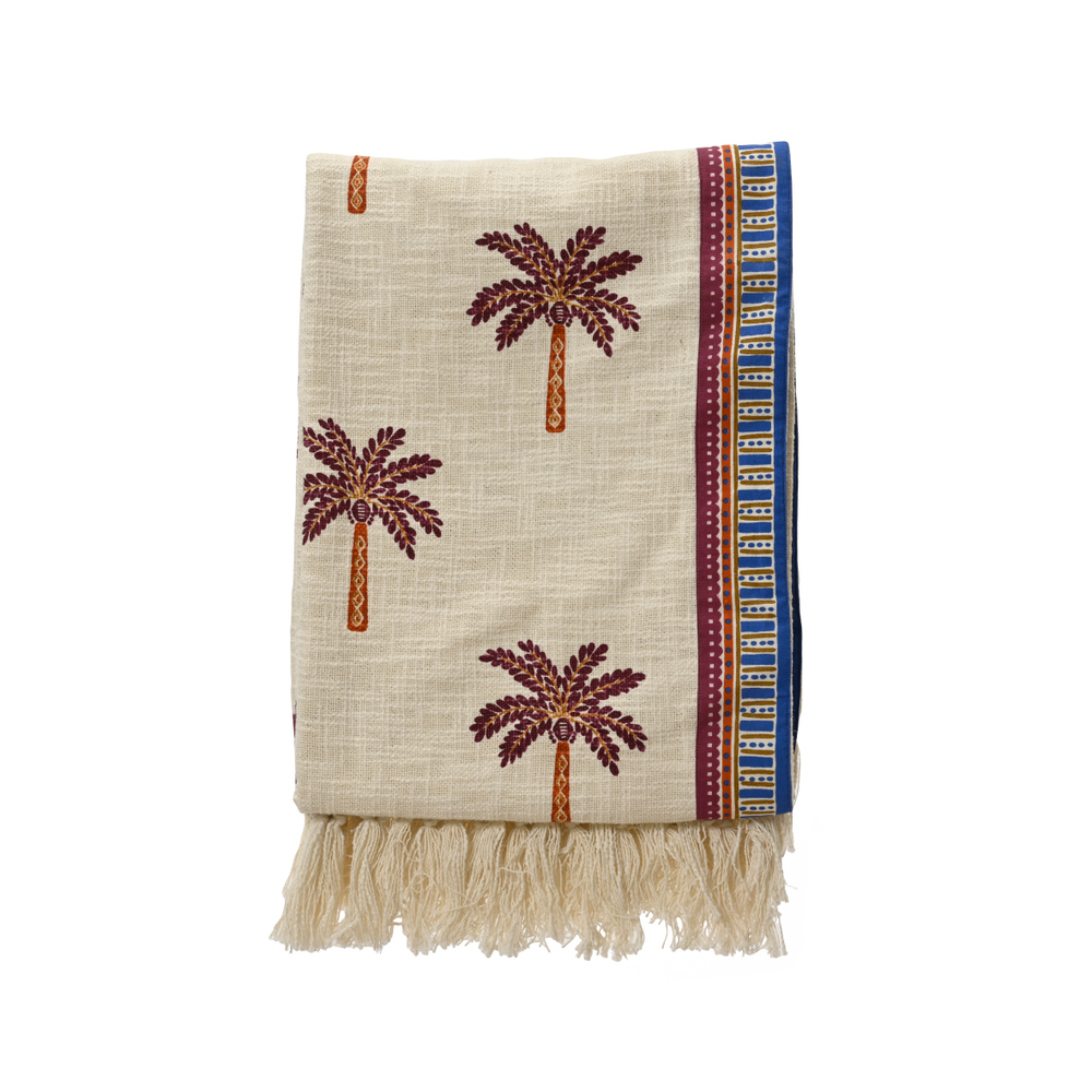 Plaid coton/polyester - coloris mixte - 130x170cm