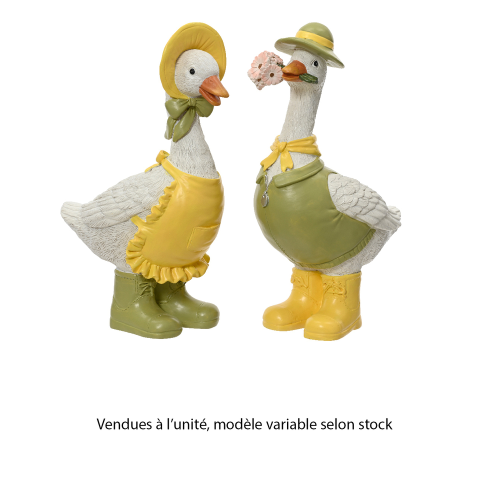 Canard en porcelaine - coloris mixte - 8,5x10,2.H8,5